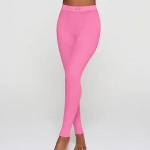 SKIMS COTTON RIBBED LEGGINGS SUGAR PINK PANTS